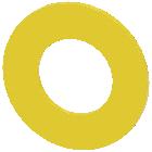 Disco targhetta per ARRESTO DI EMERGENZA, colore giallo, diametro esterno 45 mm, diametro interno 22,5 mm product photo