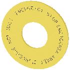 Disco targhetta per ARRESTO DI EMERGENZA, colore giallo, senza iscrizione, diametro esterno 60 mm product photo