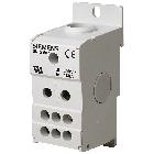 Blocco distributore a 1 polo, 160A, 690V ingresso: 1x 10-70mm2 uscita: 6x 2,5-16mm2 per montaggio su guida DIN product photo