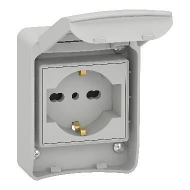 Presa da incasso Schuko + bipasso 10/16A 250V 2P+T product photo Photo 01 3XL