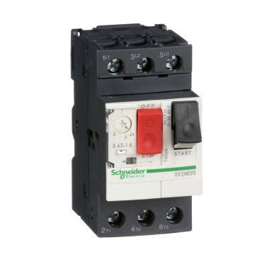 Interruttore automatico magnetotermico GV2ME con controllo a pulsante e range regolazione protezione termica da 0,63 A a 1 A, 3P, connessione a vite product photo Photo 01 3XL