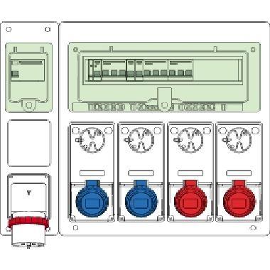 Kaedra Box ASC 4 Unika: 2 2P+T 16A, 2 3P+T 16A product photo Photo 01 3XL