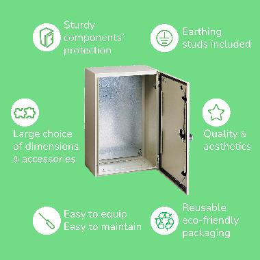 Cassetta in acciaio montata a parete, PanelSeT S3D, porta piena 1200x600x300 IP66 IK10 product photo Photo 01 3XL