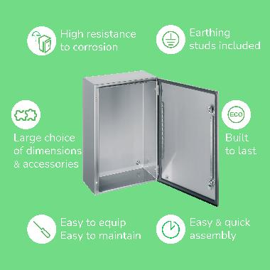 Armadio PanelSeT S3X, acciaio inox 304L, porta piena, 300x200x150mm, IP66 product photo Photo 03 3XL