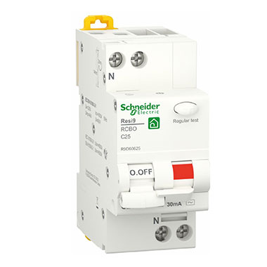 Interruttori magnetotermici differenziali (RCBO), Resi9, 1P+N, 10 A, curva C, 4500 A, 30 mA, Tipo AC product photo Photo 01 3XL