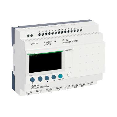 Smart relay compatto Zelio Logic - 20 I/O - 24 V CC - S/orologio - Display product photo Photo 01 3XL
