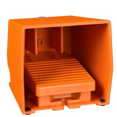Interruttore a pedale singolo XPE-R c/protezione metallo arancio - 2NC+2NO product photo Photo 01 3XL
