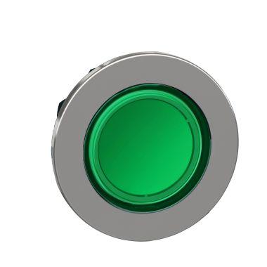 Testa pulsante luminoso  verde filopannello- per LED universale- Ø30 product photo Photo 01 3XL