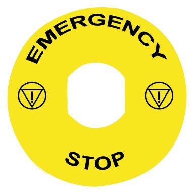 Etichetta circolare Ø90 per arresto emerg.-EMERGENCY STOP/logo ISO13850 product photo Photo 01 3XL