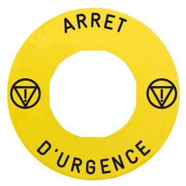 Etichetta rettangolare Ø60 per arresto emerg.-ARRET D'URGENCE/logo ISO13850 product photo Photo 01 3XL