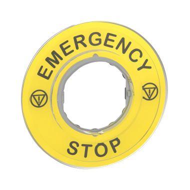 Etichetta circolare Ø60 per arresto emerg.-EMERGENCY STOP/logo ISO13850 product photo Photo 01 3XL