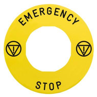 Etichetta rettangolare Ø60 per arresto emerg.-EMERGENCY STOP/logo ISO13850 product photo Photo 01 3XL