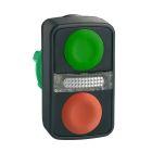 Testa pulsante doppio Ø22 - rossa + verde - senza marcatura product photo