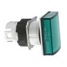 Testa lampada spia Ø16 - rettangolare - 5 colori - gemma liscia verde product photo