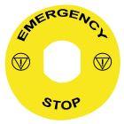 Etichetta circolare Ø90 per arresto emerg.-EMERGENCY STOP/logo ISO13850 product photo