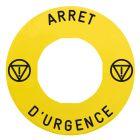 Etichetta rettangolare Ø60 per arresto emerg.-ARRET D'URGENCE/logo ISO13850 product photo