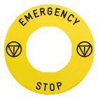 Etichetta rettangolare Ø60 per arresto emerg.-EMERGENCY STOP/logo ISO13850 product photo