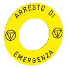 Etichetta gialla 'arresto emergenza' product photo