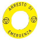 Etichetta gialla ''arresto emergenza'' product photo