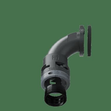 Raccordo a 90°senza spigoli a flangia in poliammide IP68 product photo Photo 01 3XL