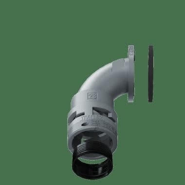 Raccordo a 90&deg;senza spigoli a flangia in poliammide IP68 product photo Photo 01 3XL