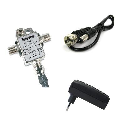 Kit: Iniettore di Corrente, cavo de corrente ''F''-Jack e alimentatore Alimentazione per multiswitches dCSS product photo Photo 01 3XL