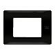 Placca 3 moduli, Flexa, tecnopolimero, nero assoluto product photo Photo 02 2XS