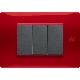 Placca 3 moduli, Flexa, tecnopolimero, rosso product photo Photo 01 2XS