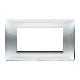 Placca 4 moduli, Flexa, tecnopolimero, inox lucido product photo Photo 01 2XS