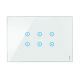 Placca 3 moduli, 3 simboli sovrapposti, Expì Touch, vetro, bianco neve product photo Photo 01 2XS