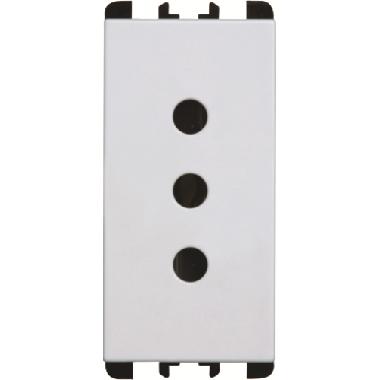 Presa P11, 1 modulo, 2P+T 10A-250V, Nea, bianco product photo Photo 01 3XL