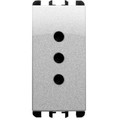 Presa P11, 1 modulo, 2P+T 10A-250V, Nea, alluminio product photo Photo 01 3XL