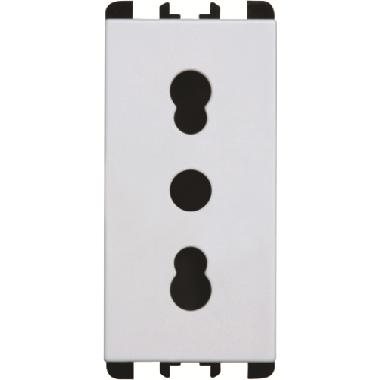 Presa bipasso P11-P17, 1 modulo, 2P+T 16A-250V, Nea, bianco product photo Photo 01 3XL