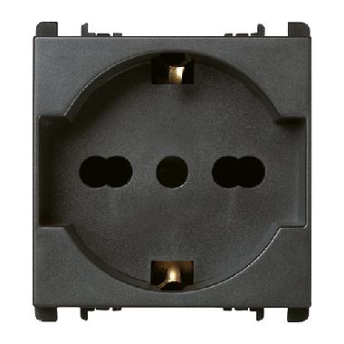 Presa universale P40, 2 moduli, 2P+T 16A-250V, Nea, antracite product photo Photo 01 3XL