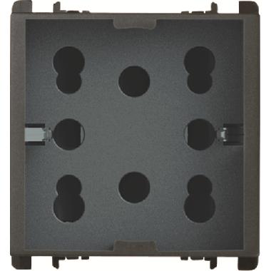 Presa Multy P40, 2 moduli, due prese bipasso P11-P17 e una presa schuko, Nea, antracite product photo Photo 01 3XL