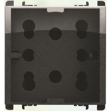 Presa Multy P40, 2 moduli, due prese bipasso P11-P17 e una presa schuko, Nea, acciaio scuro product photo Photo 01 3XL