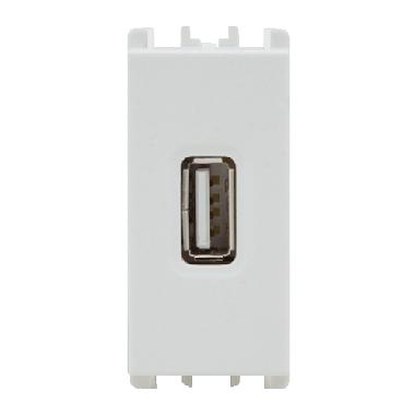 Unit&agrave; di alimentazione con una uscita USB, 1 modulo, 5V 2.1A, 100-230V, Nea, bianco product photo Photo 02 3XL