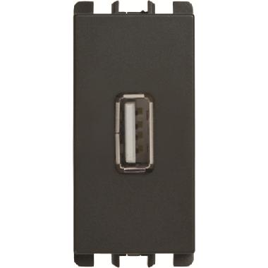Unità di alimentazione con una uscita USB, 1 modulo, 5V 2.1A, 100-230V, Nea, antracite product photo Photo 01 3XL