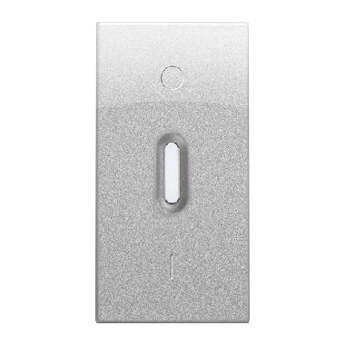 Copritasto illuminabile per interruttore 2P (codice 10162xx), 1 modulo, Nea, alluminio product photo Photo 01 3XL