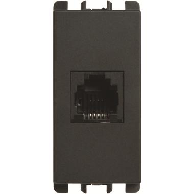 Presa telefonica RJ11 6/4, 1 modulo, Nea, antracite product photo Photo 01 3XL
