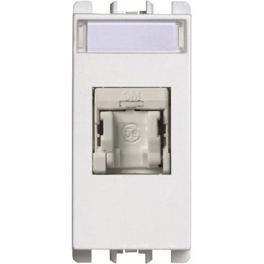 Presa RJ45 Cat.5e UTP 1 modulo, (EIA T568A/B), Nea, bianco product photo Photo 01 3XL