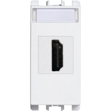 Connettore HDMI con adattatore da 19 poli F/F, 1 modulo, Nea, bianco product photo Photo 01 3XL