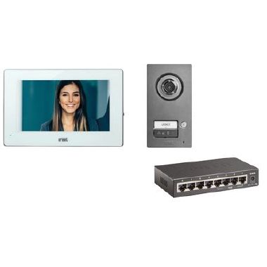 Kit monofamiliare video con pulsantiera Mikra2 e videocitofono 1741 Basic, sistema IPerCom product photo Photo 01 3XL