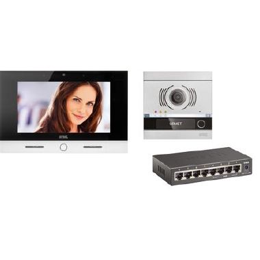 Kit monofamiliare video espandibile con pulsantiera Alpha e videocitofono VOG7, sistema IPerCom product photo Photo 01 3XL