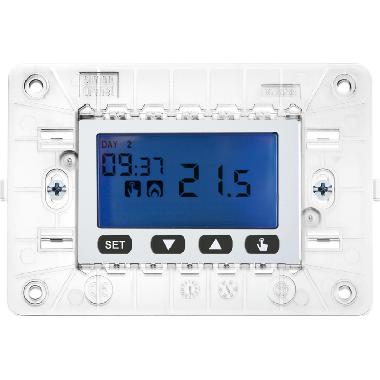 Cronotermostato elettronico digitale, con supporto 3 moduli, per scatola 503, a batterie, Nea, bianco product photo Photo 01 3XL