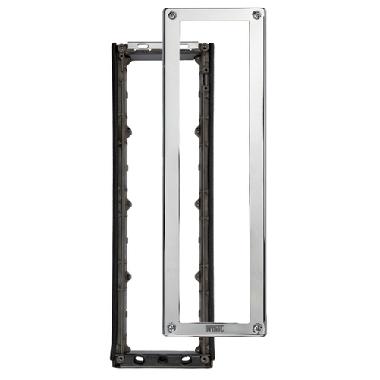 Telaio portamoduli con cornice, Sinthesi Steel, 1 fila 4 moduli product photo Photo 01 3XL