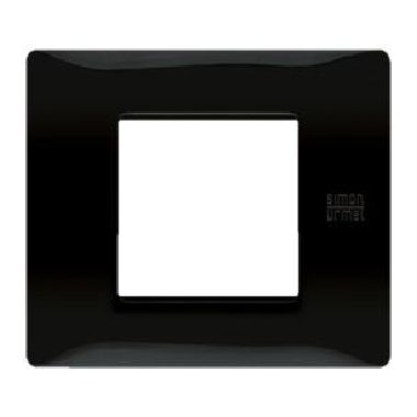 Placca 2 moduli, Flexa, tecnopolimero, nero assoluto product photo Photo 01 3XL