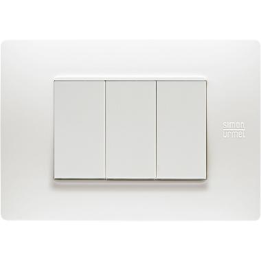 Placca 3 moduli, Flexa, tecnopolimero, bianco nea product photo Photo 02 3XL