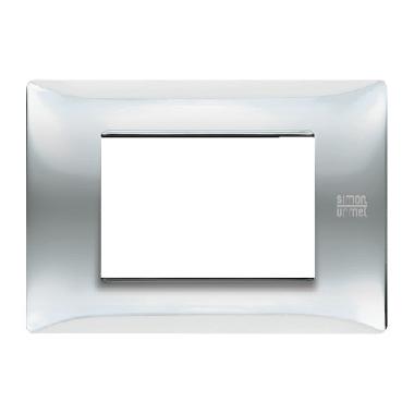 Placca 3 moduli, Flexa, tecnopolimero, inox lucido product photo Photo 02 3XL