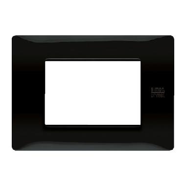 Placca 3 moduli, Flexa, tecnopolimero, nero assoluto product photo Photo 02 3XL